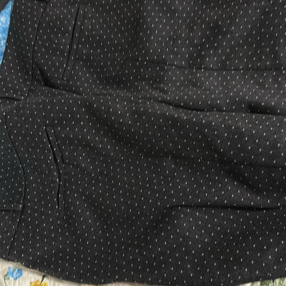 Loft Llus 26W Polysester viscose blend dress pants pin dot dark gray - Picture 4 of 4